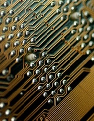 Picture of printed circuit board after abrasive brushing